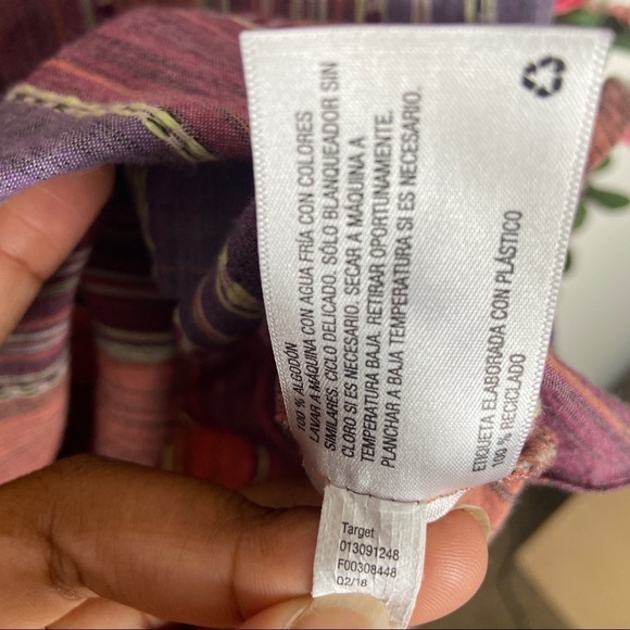 Universal Thread Orange Purple Tunic Sleeveless Blouse Boho Eccentric XS - Picture 5 of 8